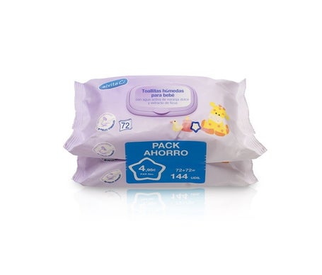 Alvita Duplo Lingettes Bébé 2x72uts
