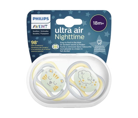 Philips Avent Ultra Air Nighttime Chupete +18m 2uds