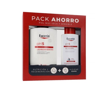 Eucerin Pack pH5 Lotion Enrichie 1L + Gel de Bain 200ml