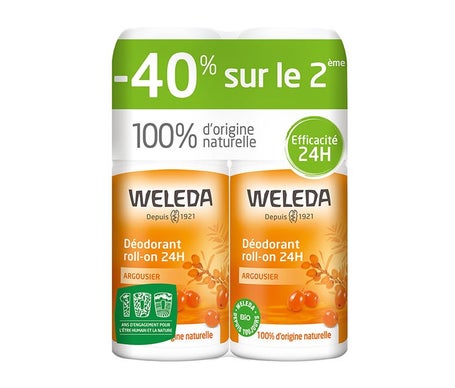 Weleda Déodorant Roll On 24H Argousier 2X50ml