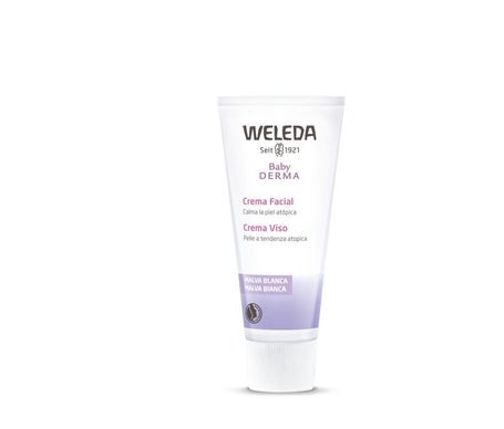 Weleda Bébé derma Crème Protectrice Visage à la Mauve Blanche Bio 50mL