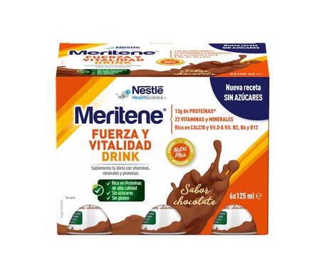 Meritene Fuerza Y Vitalidad Drink Pack Chocolat 6 U X 125 Ml