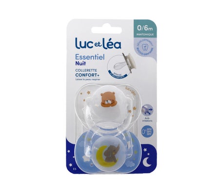 Luc Et Léa Essentiel Nuit Sucettes Anatomiques E5 0-6m 2 Unités