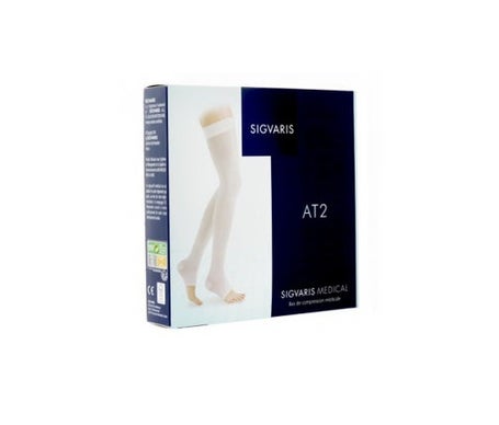 Sigvaris 2 AT2 Chaussette PO Blanc N2 1 Pairee