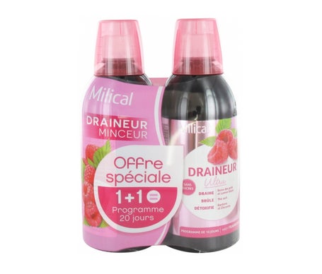Milical Draineur Ultra Framboise 2x500mL