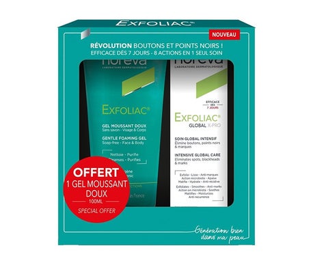 Noreva Exfoliac Global X-Pro Gel Moussant Doux 100Ml + Soin Global Intensif 30Ml-image