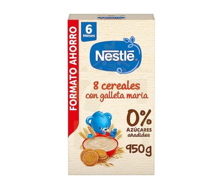 Nestlé Papilla 8 Cereales Galleta Maria 0% Azúcar Añadido 950g