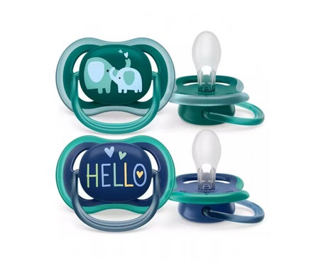 Philips Avent Ultra Air Nighttime +18m Elephant Bleu 2 Sucettes