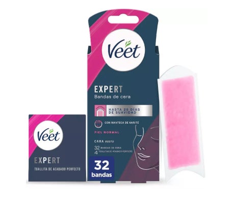 Veet Expert Bandas de Cera Depilatoria Piernas y Cuerpo Piel Normal 16uds