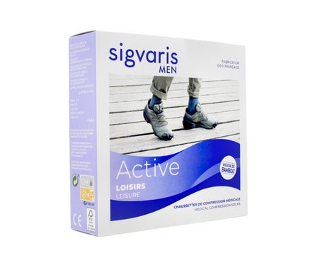 Sigvaris Active Loisir Chaussette 2 Homme Noir TXLL 1 Paire