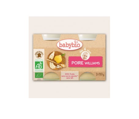 Babybio Petits Pots Poire Bio dès 4 mois 2x130g