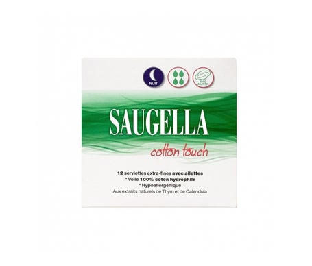 Saugella Cotton Touch Nuit 12 Serviettes