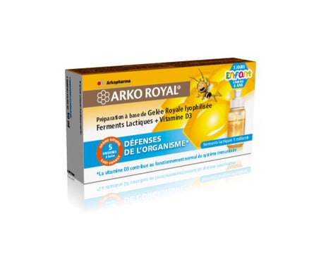 Arkopharma gelee Royale + Ferments Lactiques + Vitamine D3 Junior 5 Unidoses