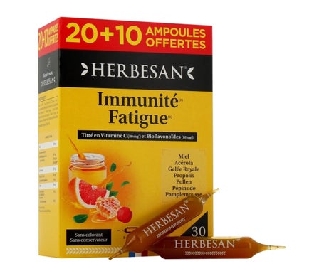 Herbesan Immunité Fatigue 30 ampoules x10ml