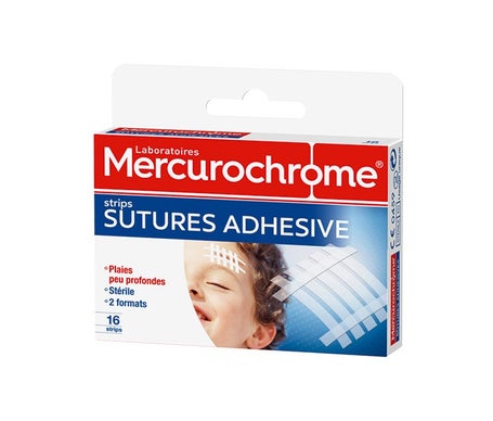 Mercurochrome Pansements Sutures Adhésives 16 Unités