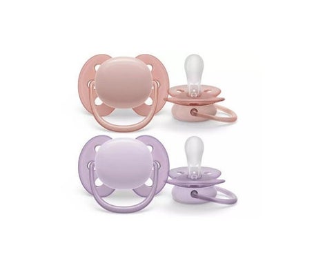 Philips Avent Ultra Soft Chupete 0-6M Rosa Lila 2uds