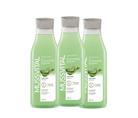 Mussvital Essentials Family Pack Gel de Bain à l'Aloe Vera 3x750ml