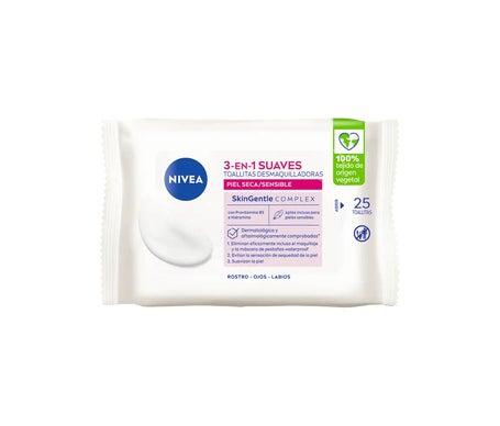 Nivea Lingettes Démaquillantes Douces 3 en 1 25uts