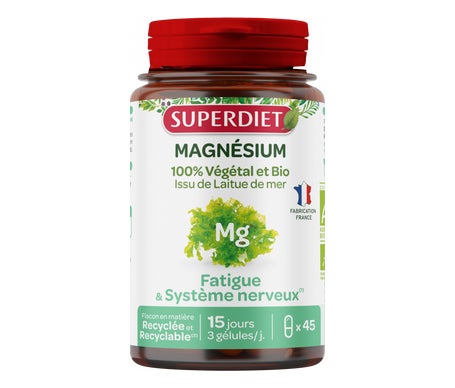 Superdiet Magnésium 100% Végétal Et Bio 45 Gélules