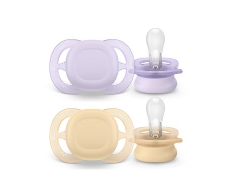 Philips Avent Ultra Start Sucette Orange Lilas 0-2M 2uts