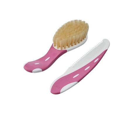 Nuk Brosse + Peigne Bébé Cheveux Naturels Rose
