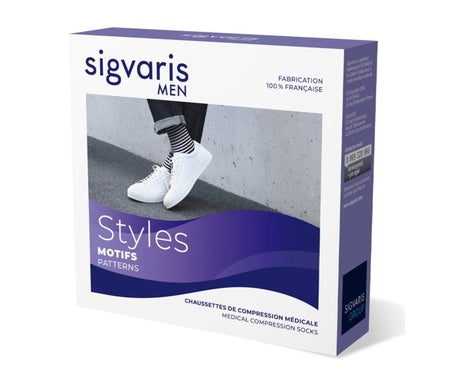 Sigvaris 2 Styles Transparent Mariniere Hombre Azules Blanca LL 1 Par