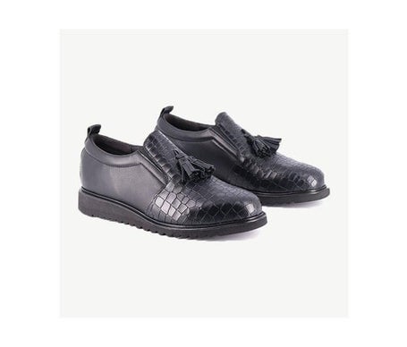 Gibaud Moneglia Zapato Mujer Negro Crocco Talla 38 1 Par