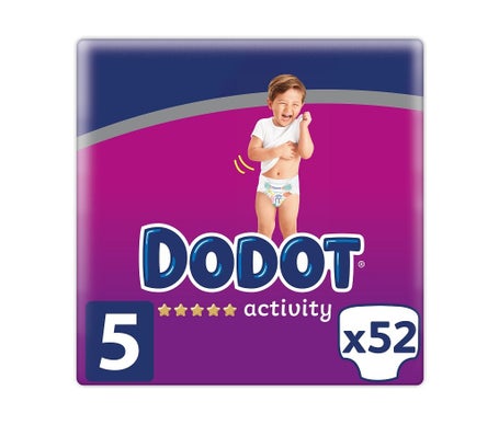 DODOT  Activity Couche pour B&eacute;b&eacute; 52-Pi&egrave;ces, Taille 5