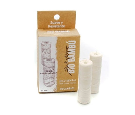 Fil dentaire naturel Biobamboo Recharges de fil dentaire 2X30m