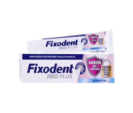 Fixodent Pro Plus Barrière Anti-Particules Crème Adhésive Frais 40g