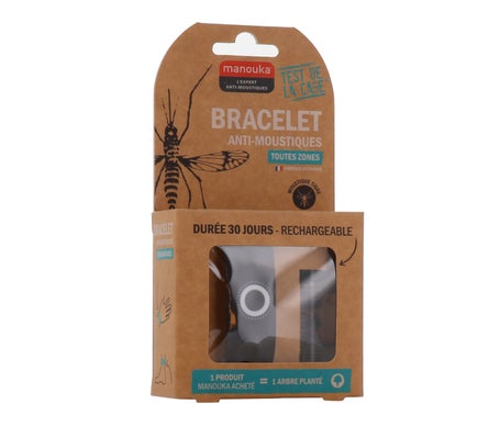 Manouka Bracelet Anti Moustiques Adulte Noir 1ut