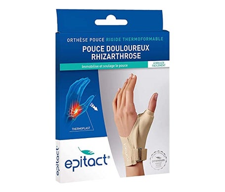 Epitact Orthèse Rigide de Nuit Thermoformable Pouce Douloureux Rhizartrose Main Droite Taille M