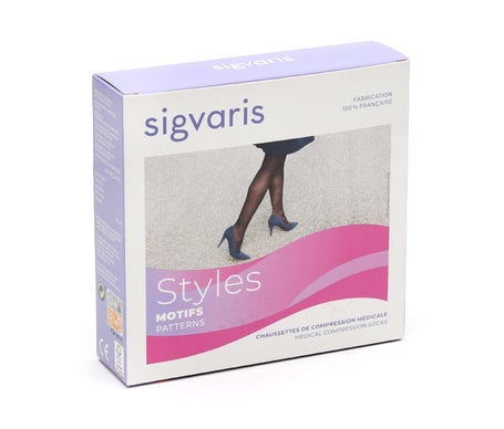 Sigvaris 2 Styles Chaussette Carreaux Noir Taille M-N 1 Paire
