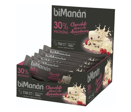 biManán BeFit Barre Chocolat Blanc et Myrtille 35g