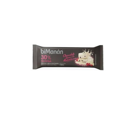 biManán BeFit Barre Chocolat Blanc et Myrtille 35g