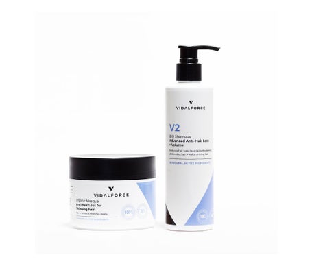 Pack Vidalforce V2 Shampooing + Masque anti-chute de cheveux Bio