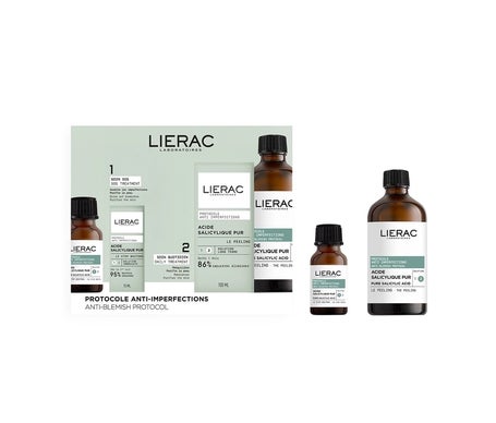 Lierac Coffret Protocole Anti-Imperfections Le Peeling 100ml + Acide Salicylique Pur Le Stop-Boutons 15ml