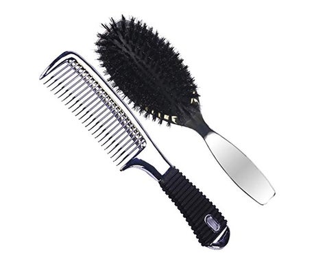Eurostil Set Brosse Métallisée + Peigne