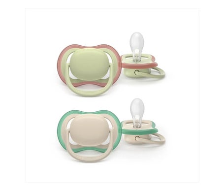 Philips Avent Ultra Air Sucette Eco Beige Vert 6-18M 2 uts