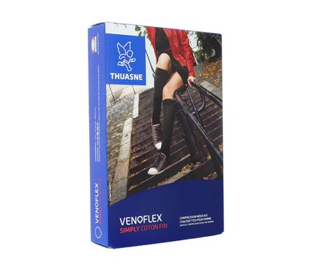 Thuasne Venoflex 2 Simply Coton Fin Chaussette Beige N3 1 Paire