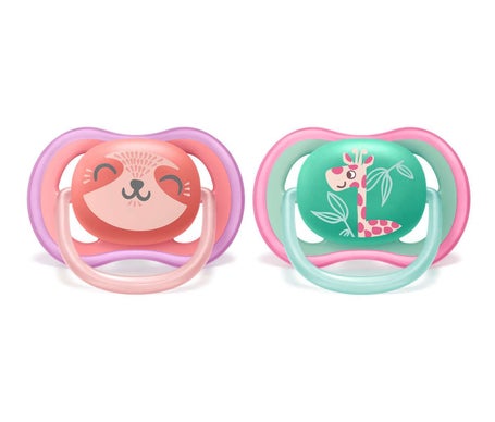 Philips Avent Chupete Ultra Air +18m Animales Rosa 2uds