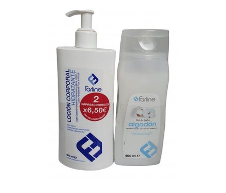 Lotion hydratante Farline + pack de gel de bain en coton