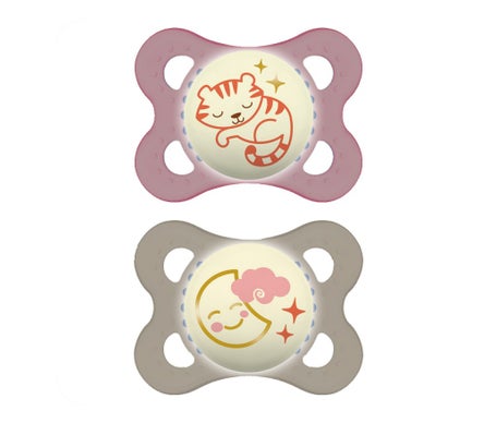 Mam Baby Pacifier Original Night Silicone Pink +0M 2uds