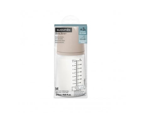 Suavinex Biberon Anticolique T Silicone +3M 270ml TM Almond 1ut