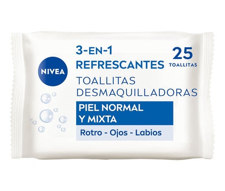 Nivea Lingettes Démaquillants Rafraîchissantes 3 en 1 25 uts