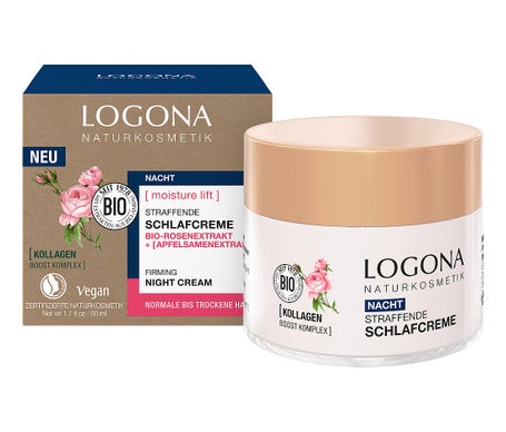 Logona Crème Nuit Raffermissant Roses Pépins de Pomme Bio 50ml