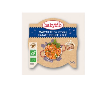 Babybio Bonne Nuit Marmite du Potager Bio Patates Douces Blé dès 15 mois 260g