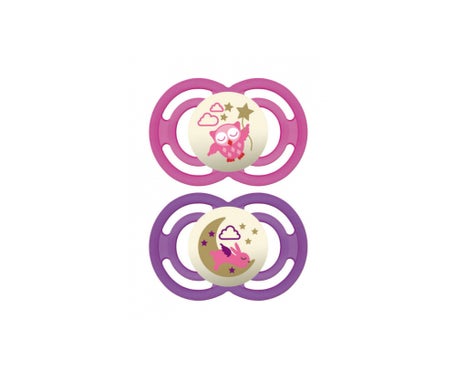 Mam Sucette Perfect Nuit 18+ mois Silicone Boîte de Stérilisation x2