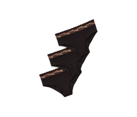 FreeU Pack Culotte Menstruelle Lavable Coton Lola Noir L 3uts