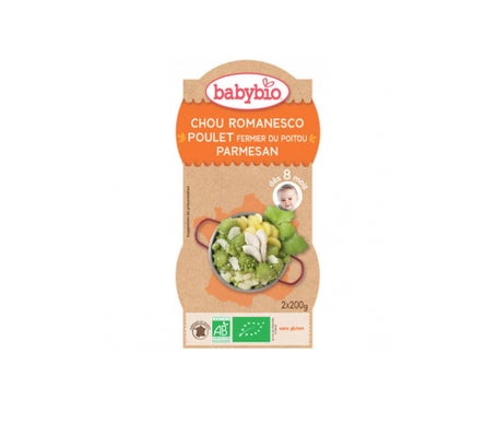 Babybio Menu Mijoté de Légumes et Dinde Bio 8 mois 200g lot de 2 bols